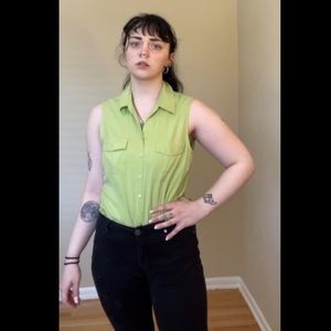 Light chartreuse baby puke green blouse